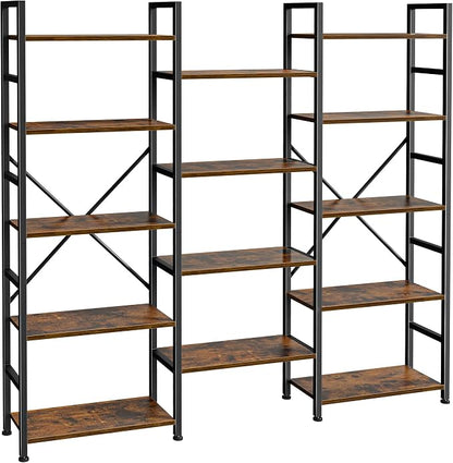 SUPERJARE Triple Bookshelf, Bookcase by SUPERJARE