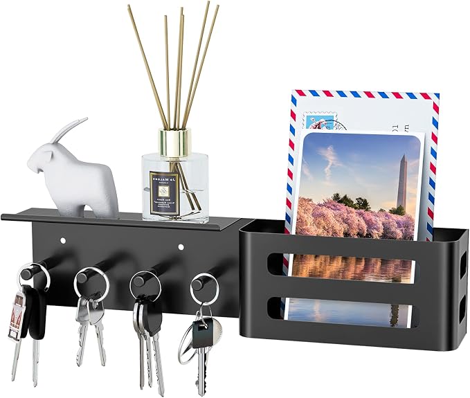MKO Key Holder Wall Mount, Adhesive Key Hanger by MKO