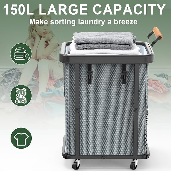 150L Extra Large Fashion Laundry Basket - Image 2