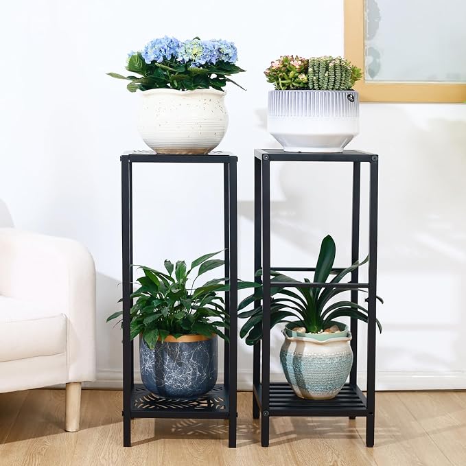 Party Zealot 2 Packs of 2-Tier Tall Metal Square Plant Stand 31” Heavy-Duty - Image 8