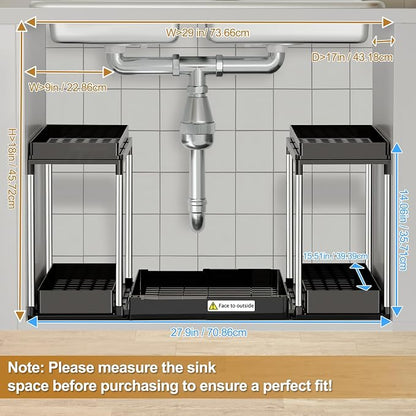 NIUXX Expandable Under Sink Organizer: 2 Tier Under Cabinet Organizer - Image 7