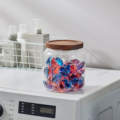 Sweejar Glass Jars for Laundry Room Organization, Half-Gallon Laundry Pods - Image 4