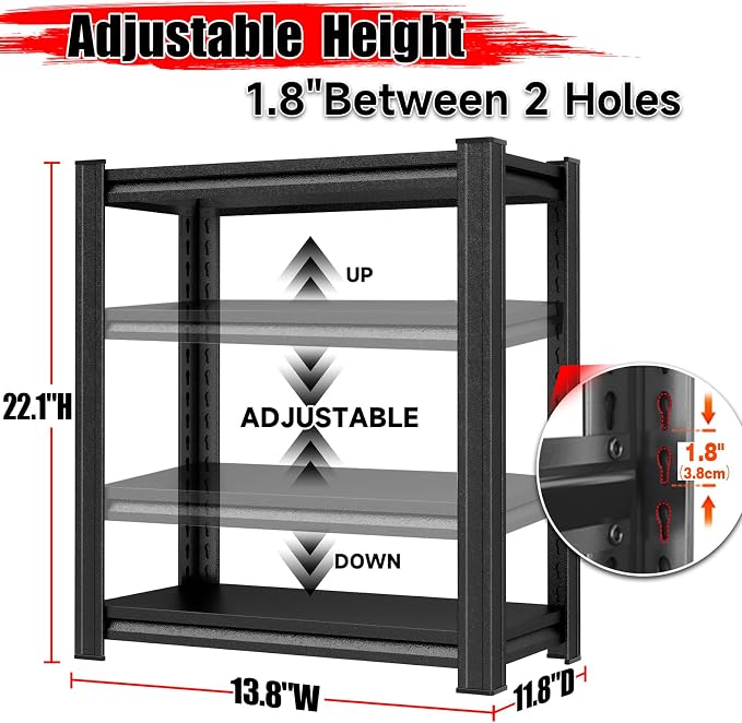 Garage Storage Shelves, 5 Tier Shelving Unit, 40 inch Wide, 18” Deep, 78” Tall - Image 3