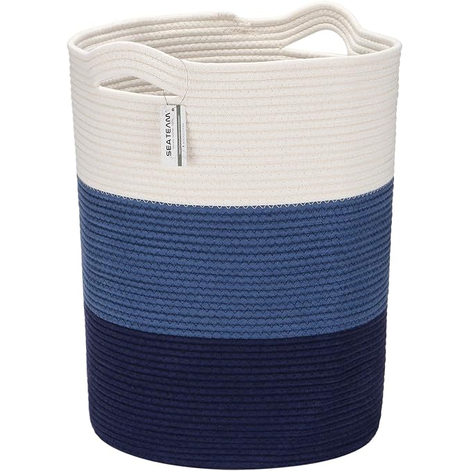 Sea Team Large Size Cotton Rope Woven Storage Basket by SeaTeam