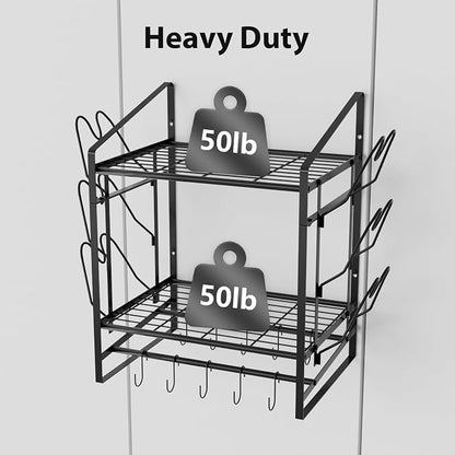 17 Inch Pot Rack Wall Mounted, 2 Tier Pots and Pans Organizer - Image 4