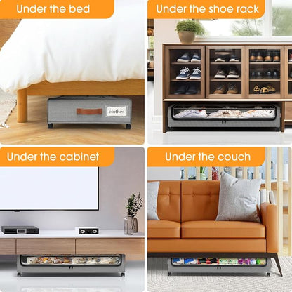 Under Bed Storage with Wheels 1Pack Underbed Storage with Clear Window&Label - Image 7