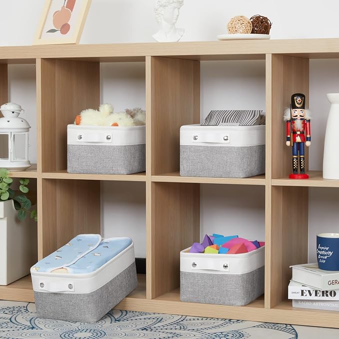 Bidtakay Small Storage Baskets for Organizing Fabric Storage Bins for Baby - Image 5