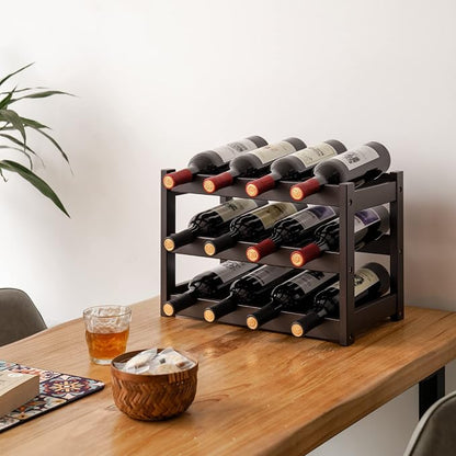 VASMIA Bamboo Wine Rack, Sturdy and Durable Wine Storage Cabinet Shelf - Image 3