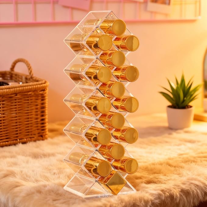 Lipstick Organizer Holder 16 Spaces Fish Shape Cosmetic Lip Gloss Organizer - Image 7