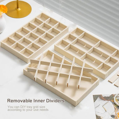 Stackable Jewelry Organizer Trays Set of 9, Small Velvet Jewelry Organizers - Image 4