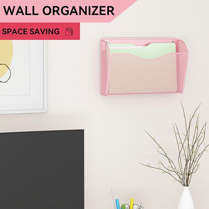 3 Single Pocket Wall File Holder, Mesh Hanging File Folder Paper Organizer - Image 2