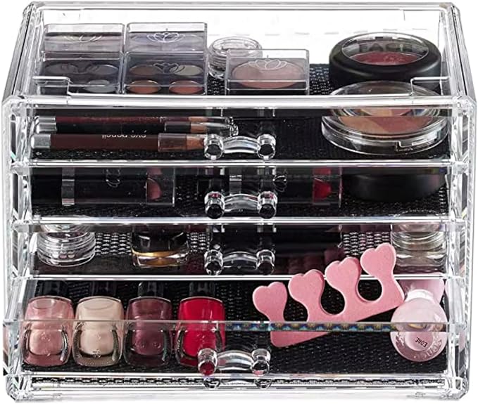 4-Drawer Clear Acrylic Vanity Top Stackable Organizer – Perfect by Unknown