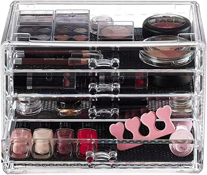 4-Drawer Clear Acrylic Vanity Top Stackable Organizer – Perfect by Unknown