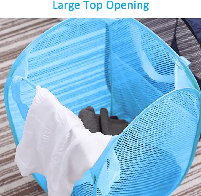 Larpur Pop up Laundry Hamper, Collapsible Laundry Basket, Portable Mesh Clothes - Image 5