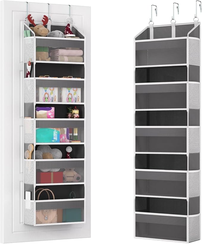 Over the Door Organizer with 5 Front & 10 MeshSide Pockets, 50LB Capacity Extra by Utheinteck