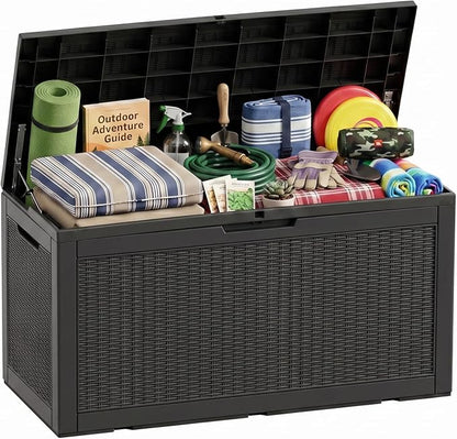 120 Gallon Waterproof Resin Outdoor Storage Box, Weatherproof Outdoor Bin by KFY