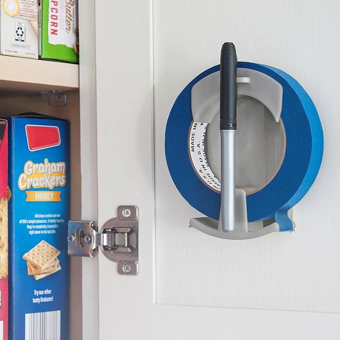 Kitchen Stickin’® Tape Dispenser, Wall-Mounted Tape and Label System, Easy - Image 2