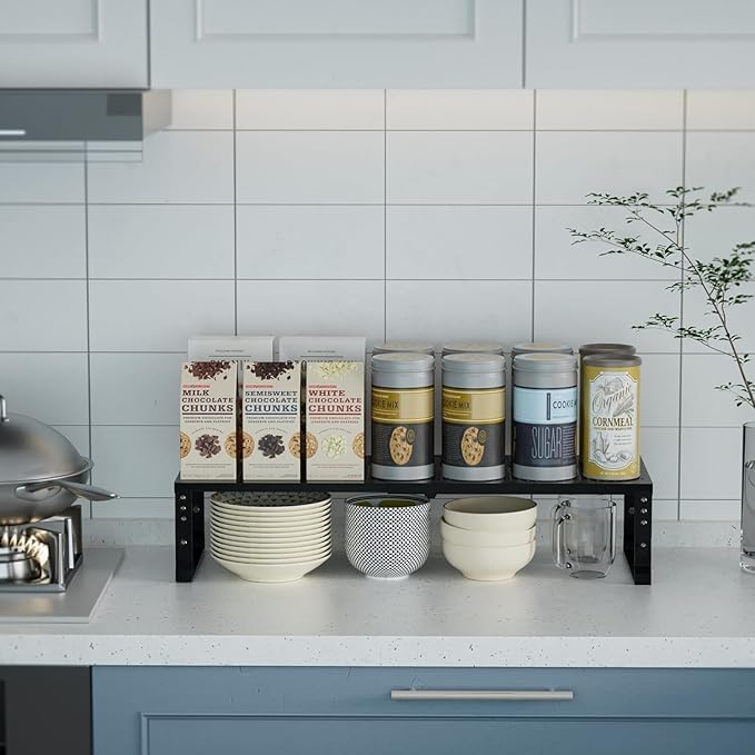 Expandable Cabinet Shelf Organizer Storage Spice Rack Shelves - Image 2