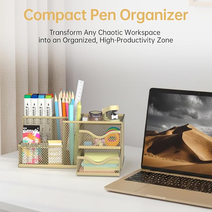Mesh Desk Organizer, Pen Organizer - Image 4