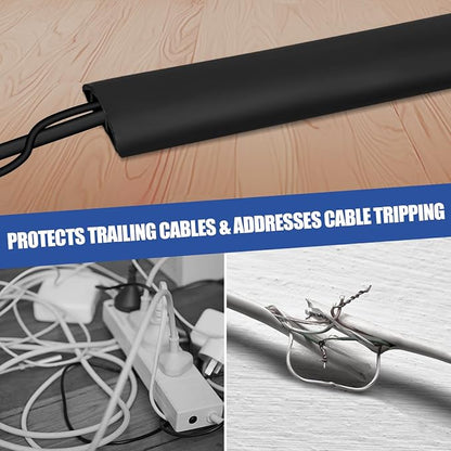 Floor Cord Cover Self Adhesive Cord Hider, 3.3FT Cable Management, Extension - Image 6