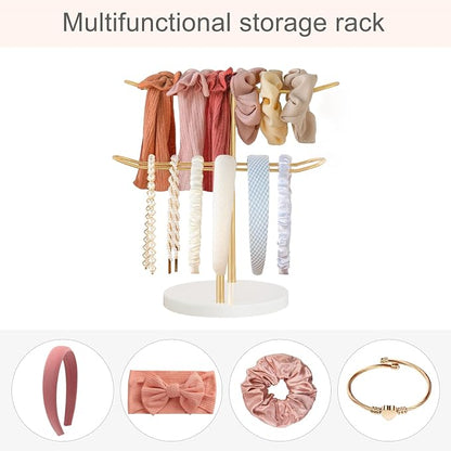 Dahey Headband Holder Organizer Metal 2-Tier Hair Hoop Display Stand Headband - Image 7