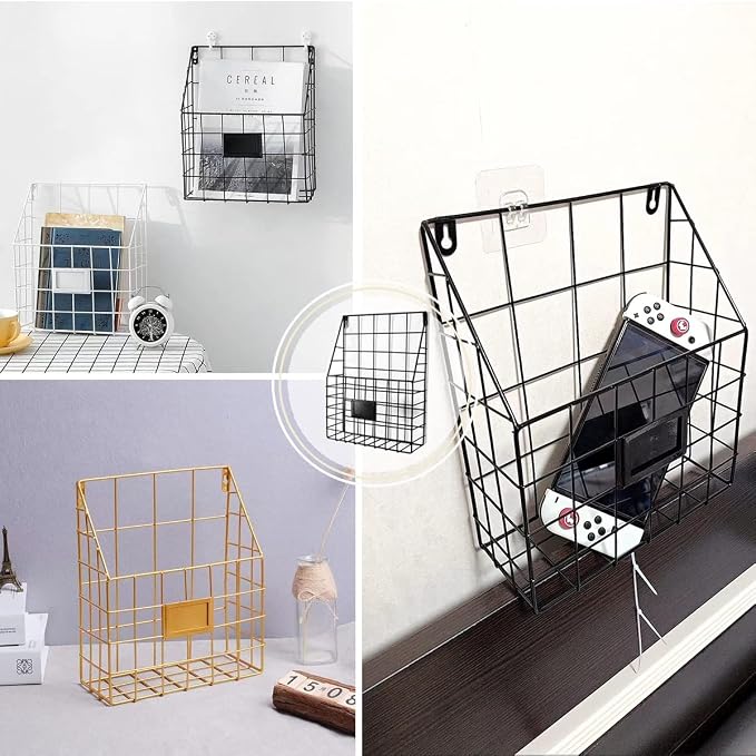 Hanging Wall File Rack 1Pack Office Hanging Magazine Rack Metal Mail Organizer - Image 5