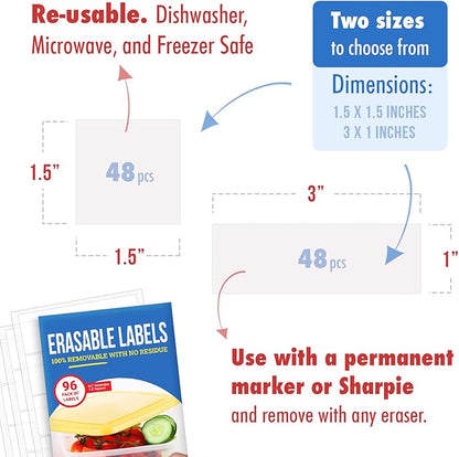 MESS Erasable Kitchen Labels, Food Containers, Fridge & Freezer - Image 4