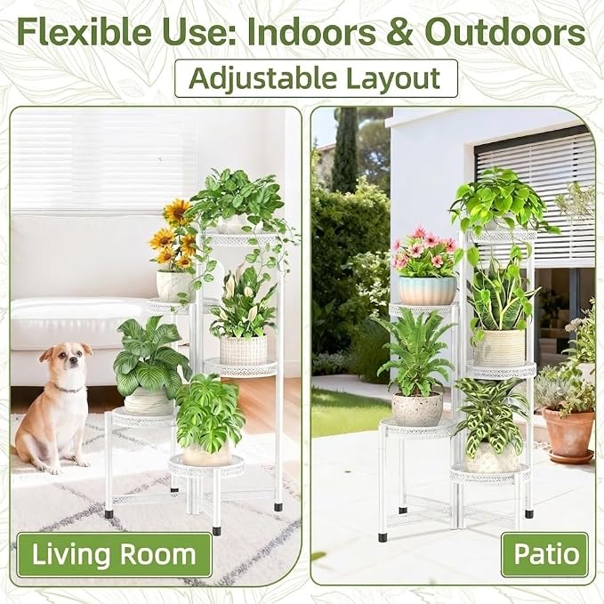 iDavosic.ly Plant Stand Indoor Outdoor, 5 Tier Corner Metal Flower Display - Image 6