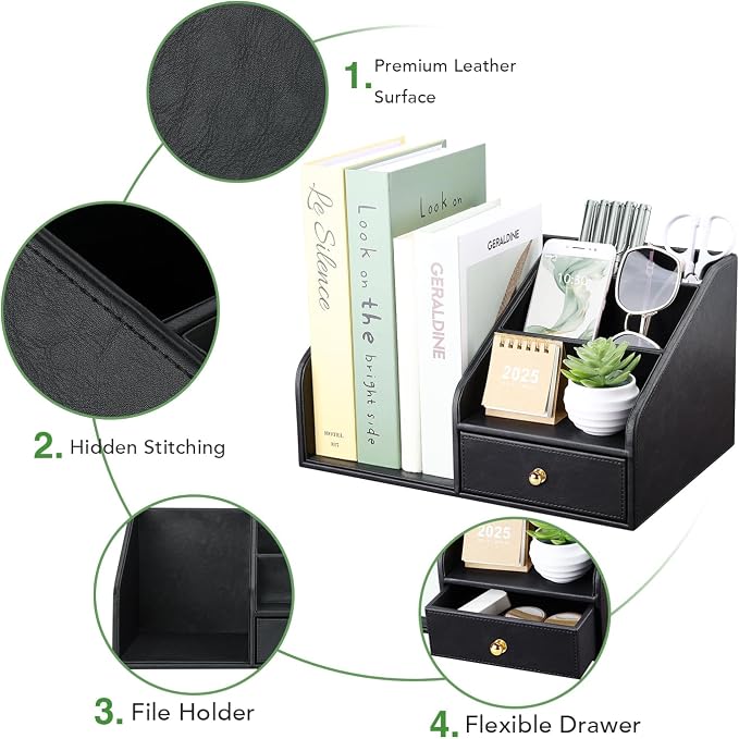 GORESE PU Leather Desk Organizer, File Organizer - Image 6
