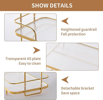 Seoneiro 2 Tier Corner Bathroom Counter Organizer, Cosmetic Skincare Organizer - Image 3
