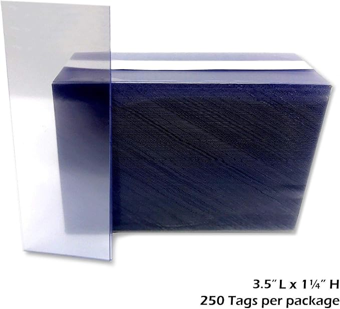 1.25" x 3.5" Clear Plastic Tags, Shelf Label Holders - Image 2