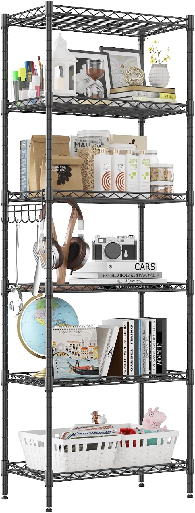 Homdox 6-Tier Storage Shelf Wire Shelving Unit Free Standing Rack Organization by HOMDOX