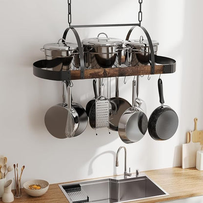 Hanging Pot Rack, 32-Inch Ceiling Pot Rack - Image 8