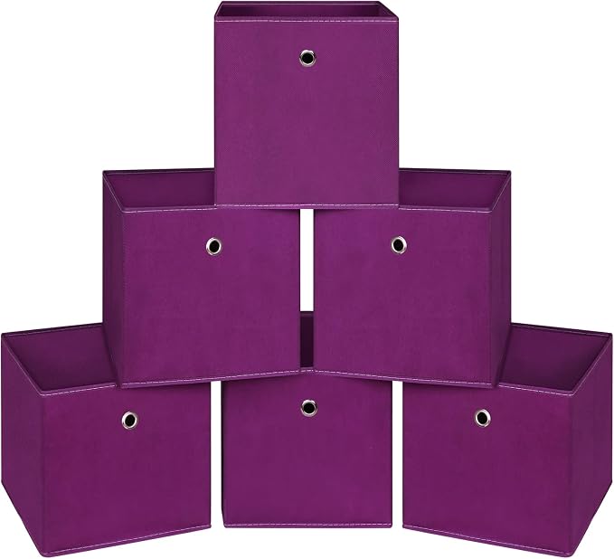 Foldable Storage Cubes Bins, 11 Inch Cloth Storage Cube Fabric Storage Box by NieEnjoy