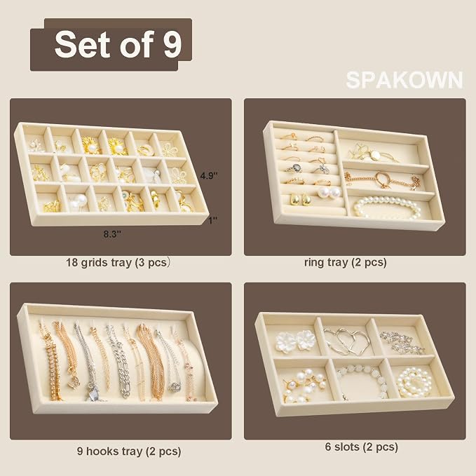SPAKOWN Jewelry Trays Organizer - Image 3
