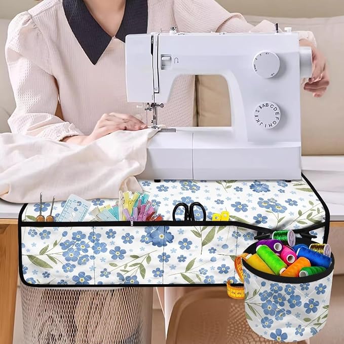 Floral Sewing Machine Mat with Small Pockets Reduce Noise Sewing Machine - Image 3