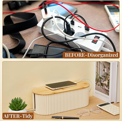 Marsui 2 Pcs Beige Cable Management Organizer Box - Image 5