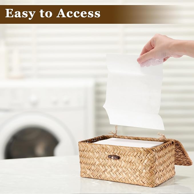 Dryer Sheet Holder, Woven Seagrass Dryer Sheets Container - Image 9
