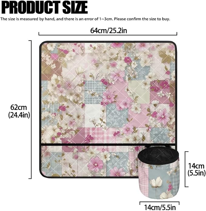 Sewing Machine Mat Pink Blue Floral Patchwork Non Slip Stitching Device - Image 5