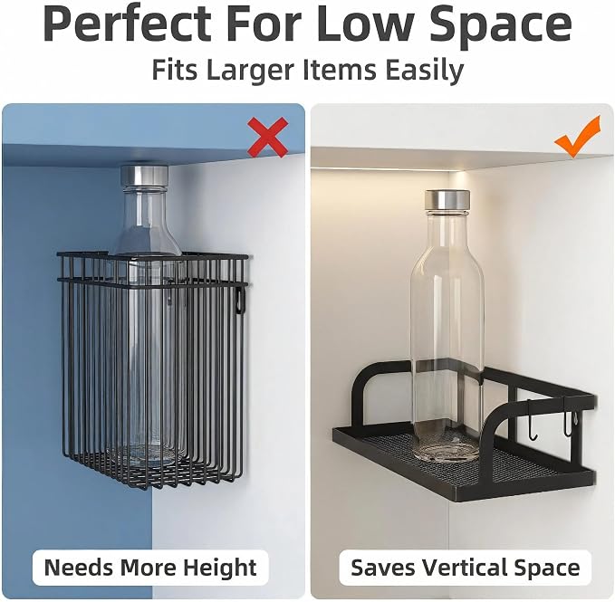 PUSDON 2-Pack 16.5" Extra Long Slim Hollowout Shower Caddy, Wall Mount Spice - Image 4