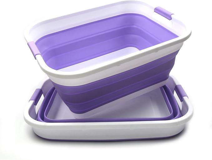 SAMMART Set of 2-41L Collapsible Plastic Laundry Basket-Pop Up Storage by SAMMART