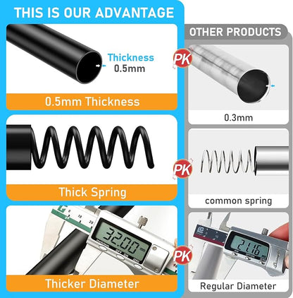 MEXAU Black Tension Curtain Rod 40-78 Inch Long Tension Rod 1.26" Spring - Image 4