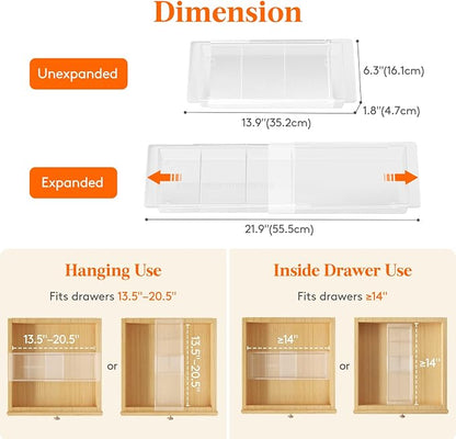 Lifewit 3 Pack Sliding Makeup Drawer Organizer Trays - Image 2
