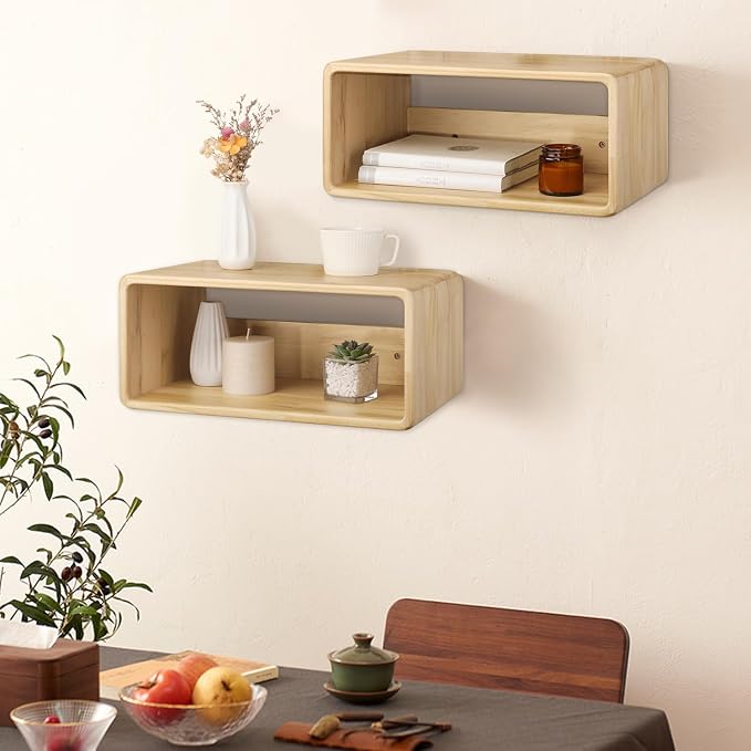 Floating Nightstand, Wall Mounted Bedside Table Wood Bedside Shelf Floating - Image 7