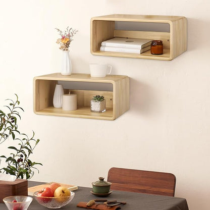 Floating Nightstand, Wall Mounted Bedside Table Wood Bedside Shelf Floating - Image 7