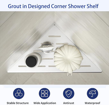10'' Corner Shower Shelf 2PCS, 304 Stainless Steel Grout in Shelves - Image 7
