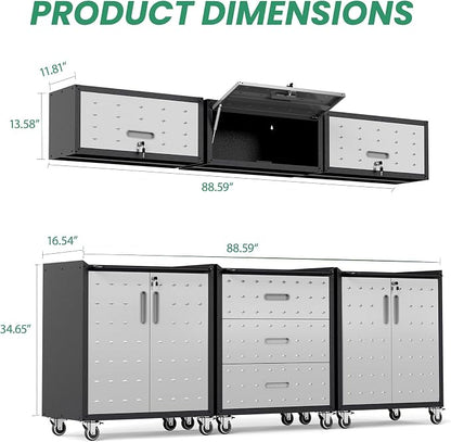 Garage Cabinet System | Heavy Duty Steel All-in-One Modular Garage Cabinet Set - Image 2