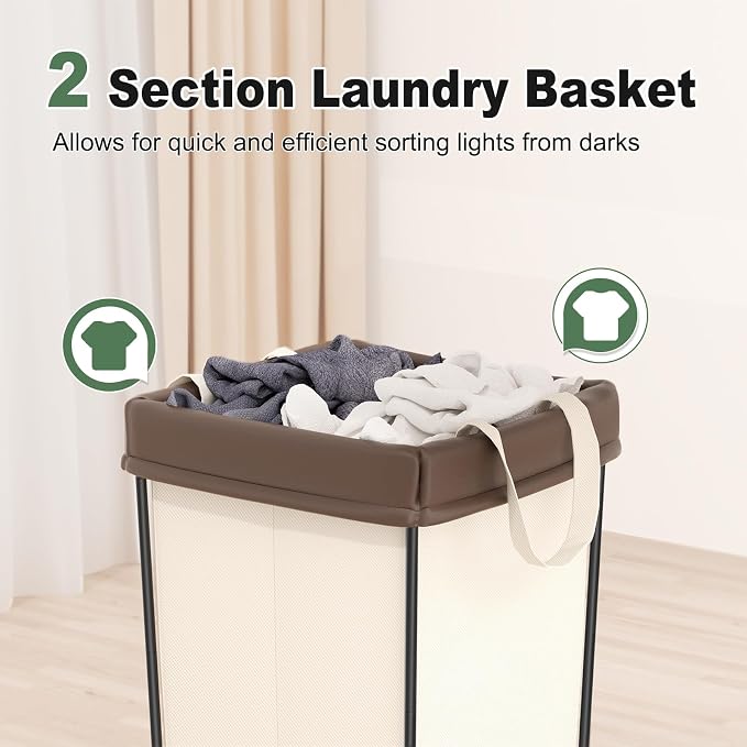 2PK Rolling Laundry Basket - Image 4