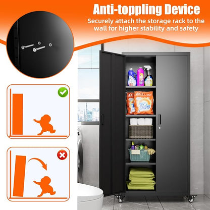Aobabo 73" H Metal Storage Cabinet - Image 9