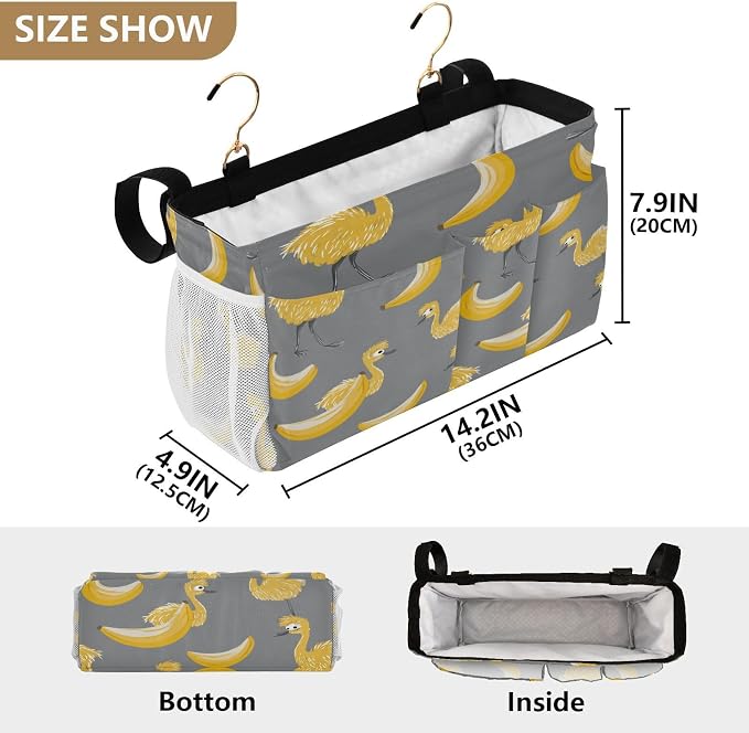 Bedside Hanging Storage Basket Hanging Bed Organizer Storage Bag - Image 4